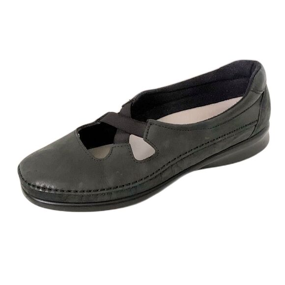 SAS Chrissy Gray Brushed Leather Slip-On Comfort Flat Loafer Size 9.5M - Picture 2 of 9